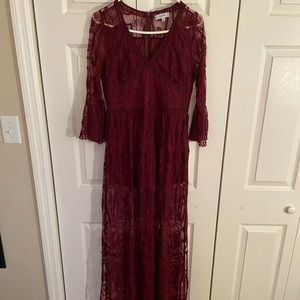 Merlot Lace Gown